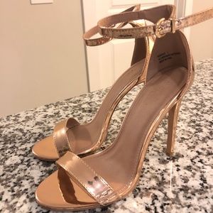 Rose Gold Patent Leather Heels